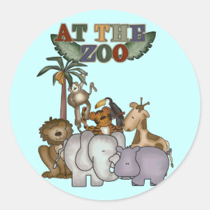 Sticker Rond Animaux aux T-shirts et aux cadeaux de zoo