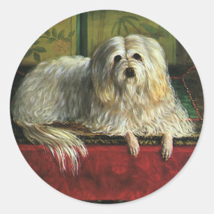 Sticker Rond Animaux de compagnie vintages, Chien de chien de c