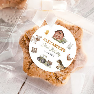 Sticker Rond Animaux de ferme Barnyard 1er anniversaire