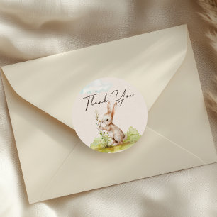 Sticker Rond Animaux de la forêt Baby Shower Bohème