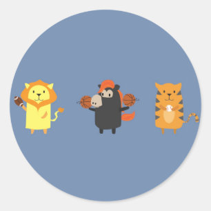 Sticker Rond Animaux de mascotte de Detroit