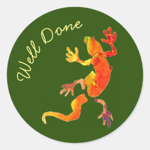 Sticker Rond Animaux éco gecko lézard reptile bien fait