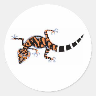 Sticker Rond Animaux en voie de disparition - Cute Ground GECKO