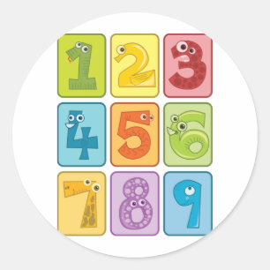 Sticker Rond Animaux et numéros