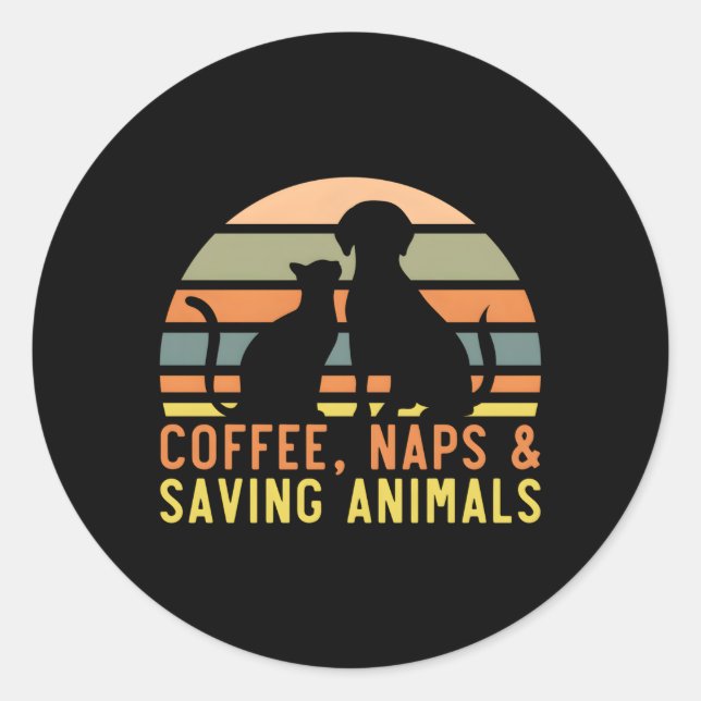 Sticker Rond Animaux Foster Animal Shelter Animal Animaux Adopt (Devant)
