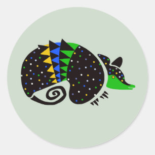 Sticker Rond Animaux sauvages - ARMADILLO - Faune - Brésil