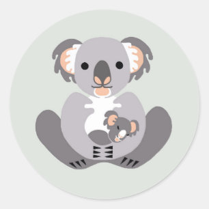 Sticker Rond Animaux sauvages - Cute KOALA - Nature - Faune