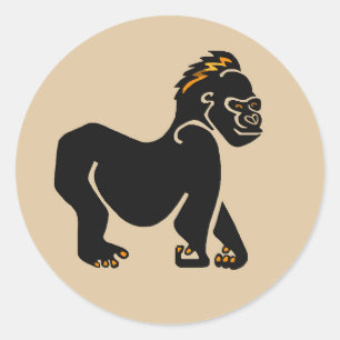 Sticker Rond Animaux sauvages - GORILLA - Nature - Afrique