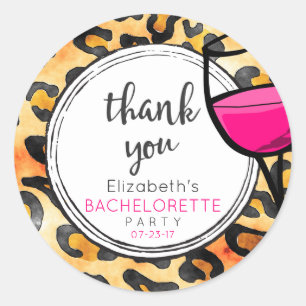 Sticker Rond Animaux sauvages Motif & Vin BacheloretteMerci