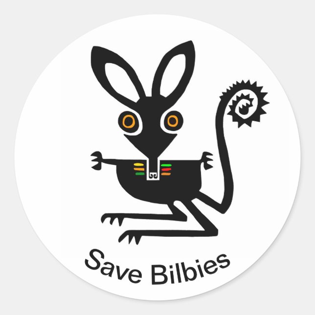 Sticker Rond Animaux sauvages - Save BILBIES - Nature- Australi (Devant)