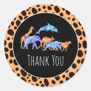 Sticker Rond Animaux sauvages sur le guépard exotique Imprimer 