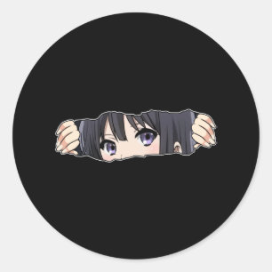 Sticker Rond Anime Girl