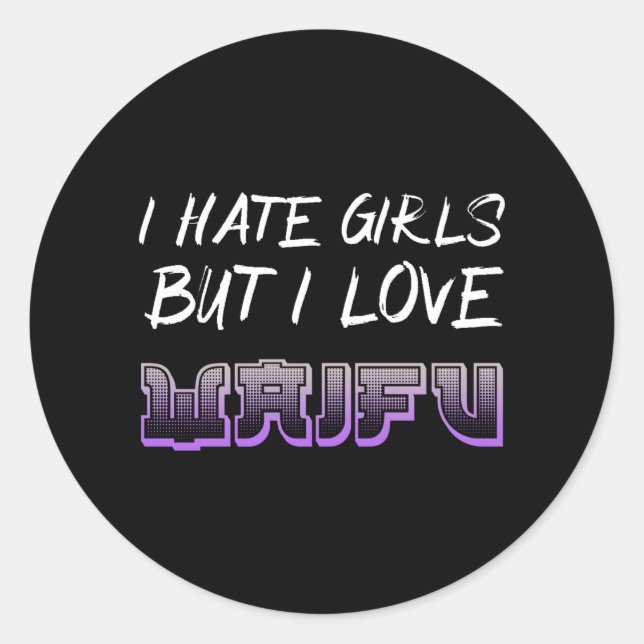 Sticker Rond Anime Girl Waifu (Devant)