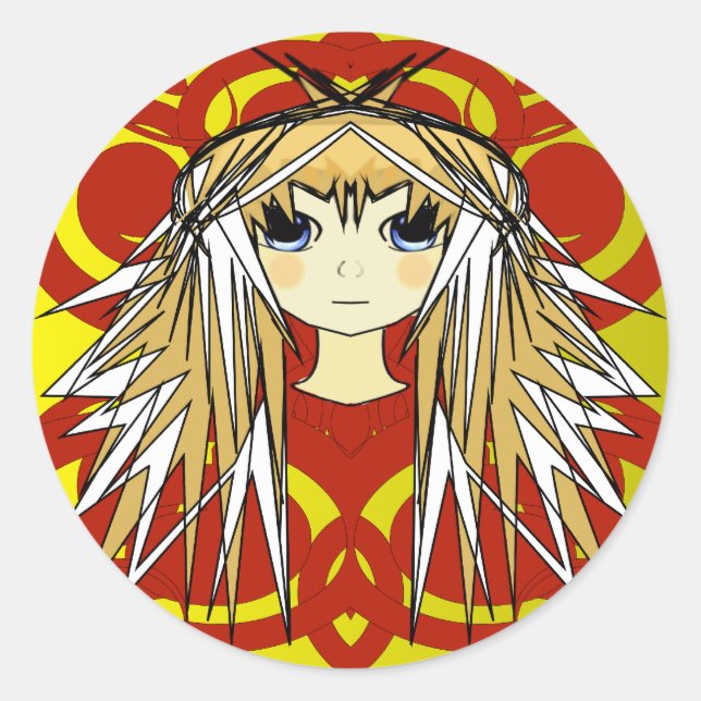 Sticker Rond Anime Girls (Devant)