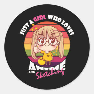 Sticker Rond Anime Kawaii   pour Anime & Sketting Lover