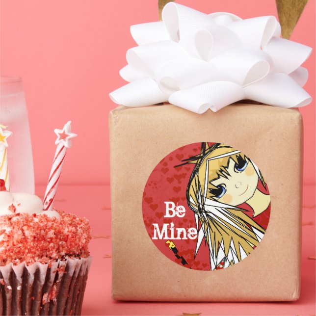 Sticker Rond Anime Love - Soyez mien (Fête)