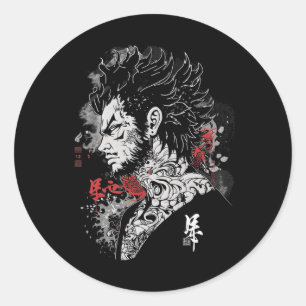 Sticker Rond Anime Manga Motif Illustration Anime