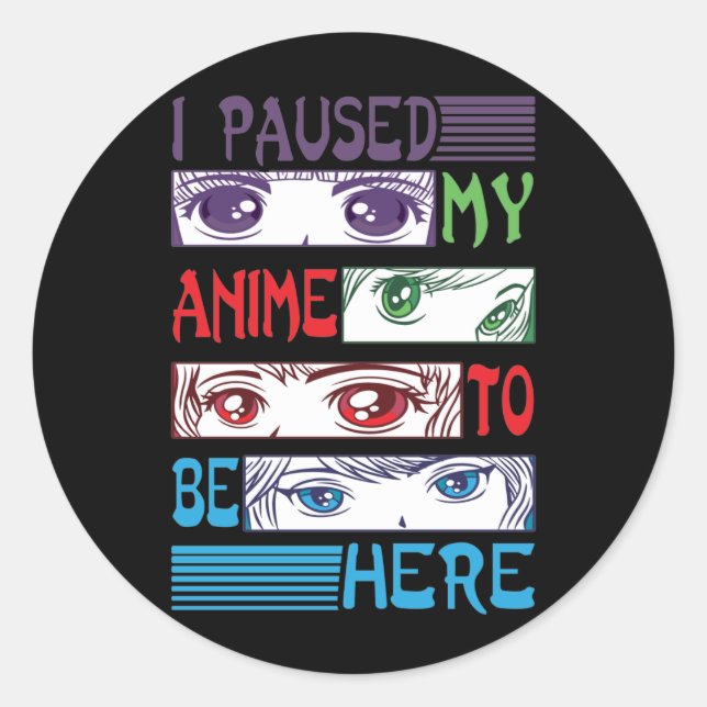 Sticker Rond Anime regarder fille Otaku Ado japonais manga (Devant)