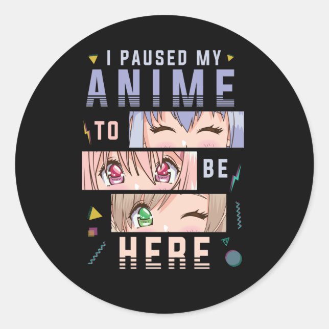 Sticker Rond Anime regarder la fille Japonaise Anime Lover (Devant)