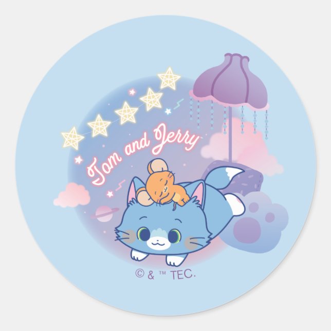 Sticker Rond Anime Tom et Jerry Dreamy Nights (Devant)