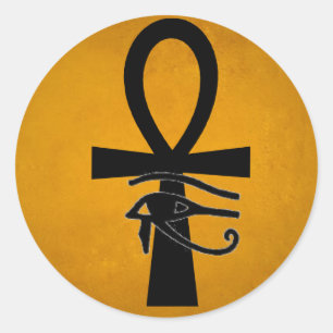 Sticker Rond Ankh avec l'oeil de Horus