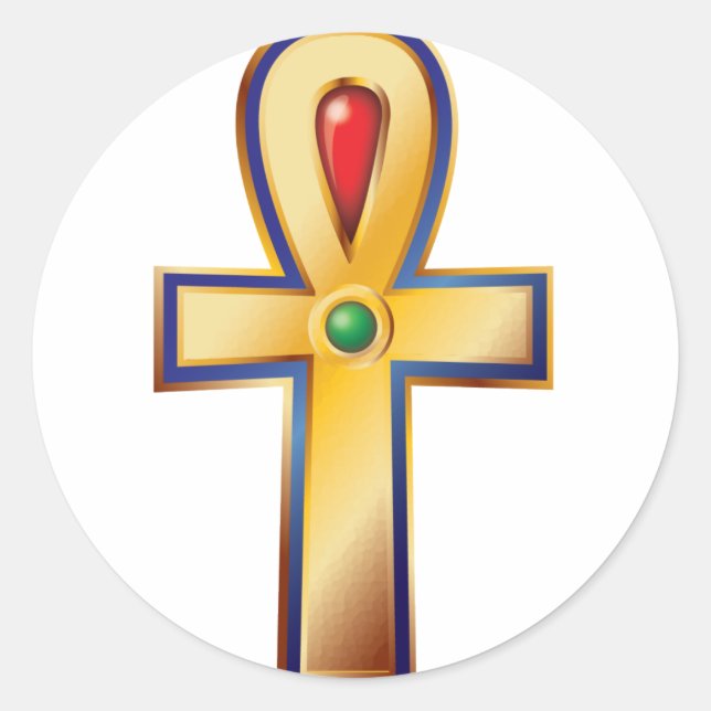 Sticker Rond Ankh - Le symbole de la vie de l'Égypte antique (Devant)