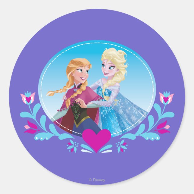 Sticker Rond Anna et Elsa | Accepter (Devant)