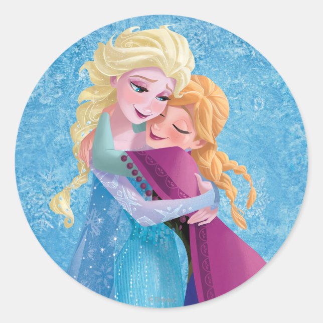 Sticker Rond Anna et Elsa | Accrochage (Devant)