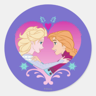 Sticker Rond Anna et Elsa   Forte obligation