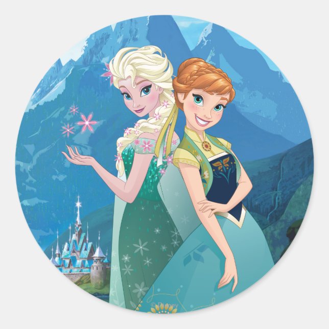 Sticker Rond Anna et Elsa| Ma soeur m'aime (Devant)