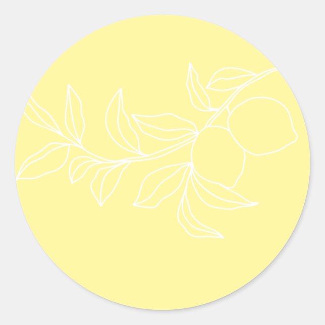 Sticker Rond ANNA Moderne Mariage de citron italien (Devant)