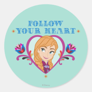 Sticker Rond Anna   Suivez votre coeur
