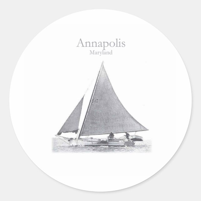 Sticker Rond Annapolis Skipjack (Devant)