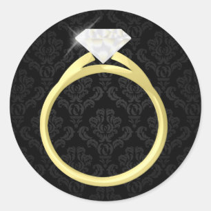 Sticker Rond Anneau diamant solitaire