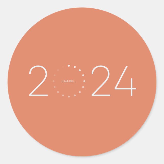Sticker Rond Année 2024 Chargement... (Devant)