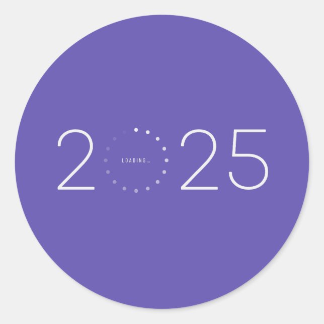 Sticker Rond Année 2025 Chargement Déjà (Devant)