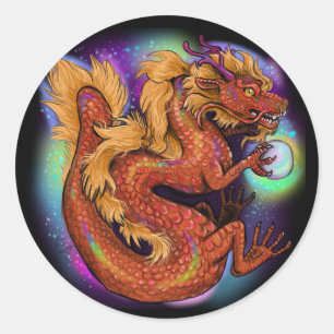Sticker Rond Année chinoise du zodiaque 2024