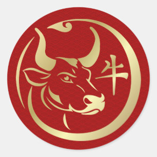 Sticker Rond Année chinoise du zodiaque du x 2021
