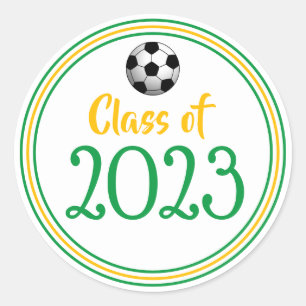 Sticker Rond Année de classe Graduation verte et or
