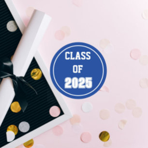 Sticker Rond Année de classe Royal Blue and White School