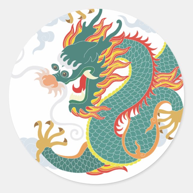 Sticker Rond Année du dragon Nouvel An chinois 2024 (Devant)