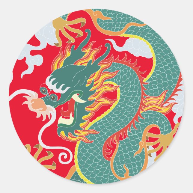 Sticker Rond Année du dragon Nouvel An chinois 2024 (Devant)