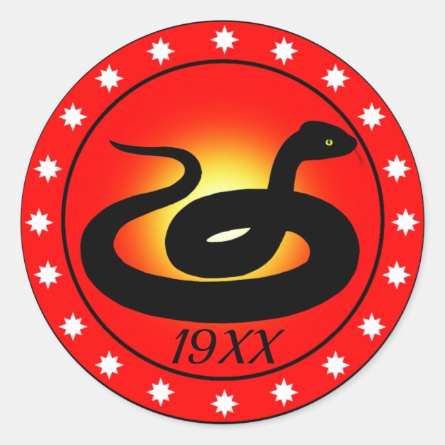 Sticker Rond Année du serpent (Devant)