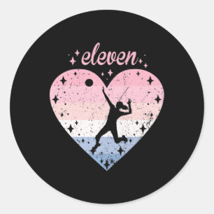 Sticker Rond Année Vielle mignonne volleyball Anniversaire fill