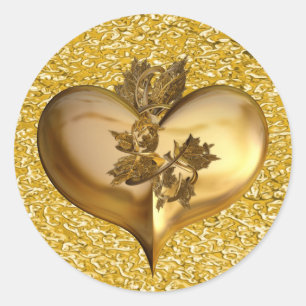Sticker Rond Années d'or plaquette or