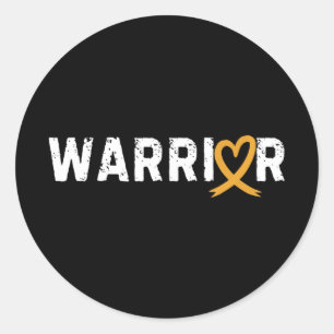 Sticker Rond Annexe du guerrier Cancer Coeur de combat Amber Ru