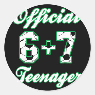 Sticker Rond Anniversaire 13 ans Adolescent officiel Funny Socc