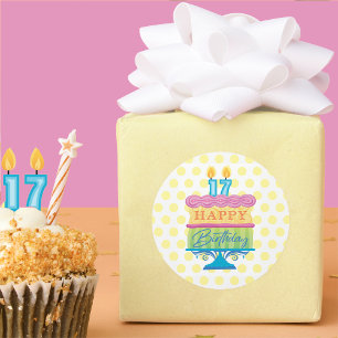 Sticker Rond Anniversaire 17 ans