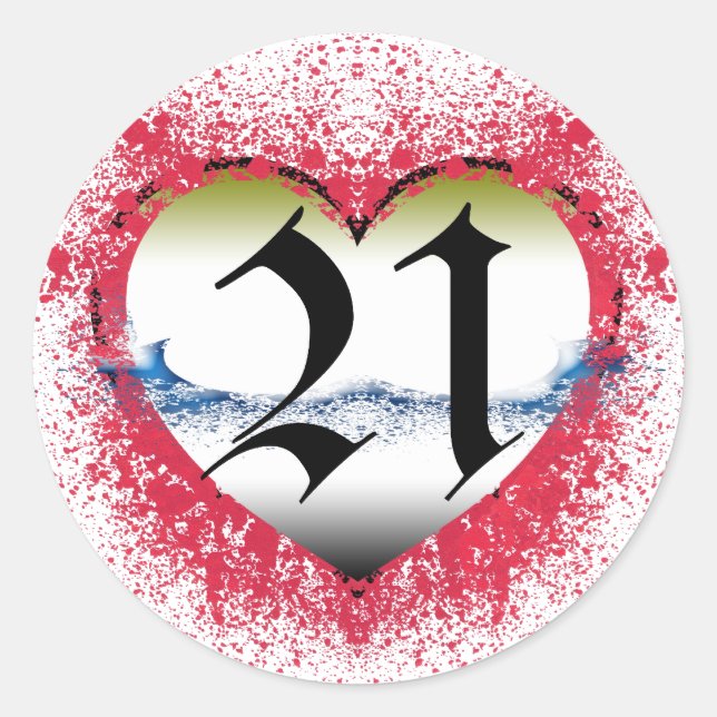 Sticker Rond Anniversaire 21 ans (Devant)