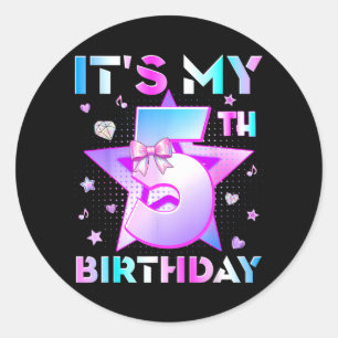 Sticker Rond Anniversaire 5 ans Kpop 5 ans drôle d'anniversaire